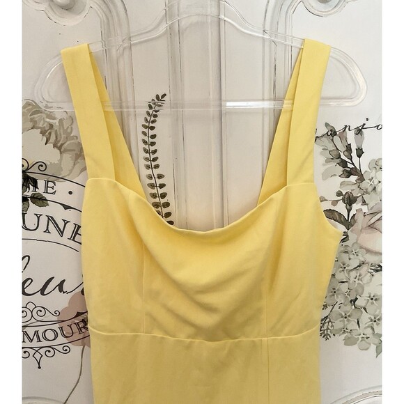 Lulus Social Sensation Dress Women's L Light Yellow Mini Square Bodycon NWT - Picture 5 of 11
